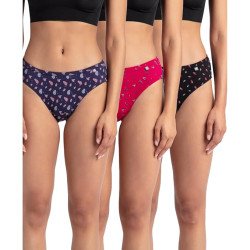 JOCKEY PANTY 1410  (Pack of 3_Colors & Prints May Vary)  Women's Medium Coverage Super Combed Cotton Mid Waist Bikini with Concealed Waistband