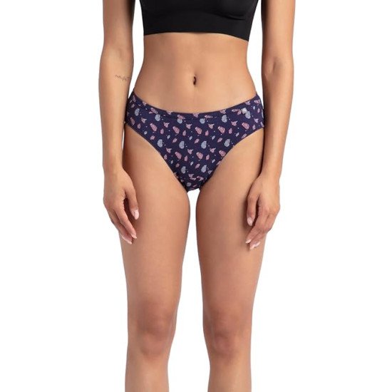 JOCKEY PANTY 1410  (Pack of 3_Colors & Prints May Vary)  Women's Medium Coverage Super Combed Cotton Mid Waist Bikini with Concealed Waistband